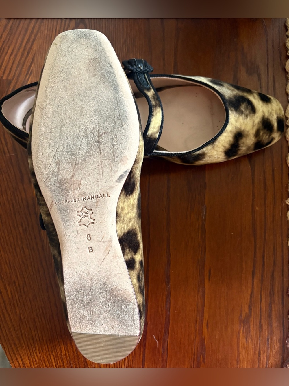 Loeffler Randall Leopard-Print Mary Jane Flats in Gold and Black - Picture 3 of 7